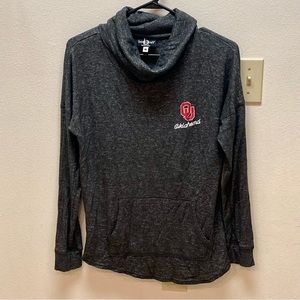 Women’s BoxerCraft Charcoal Grey Oklahoma Sooners Cowl Neck Sweater